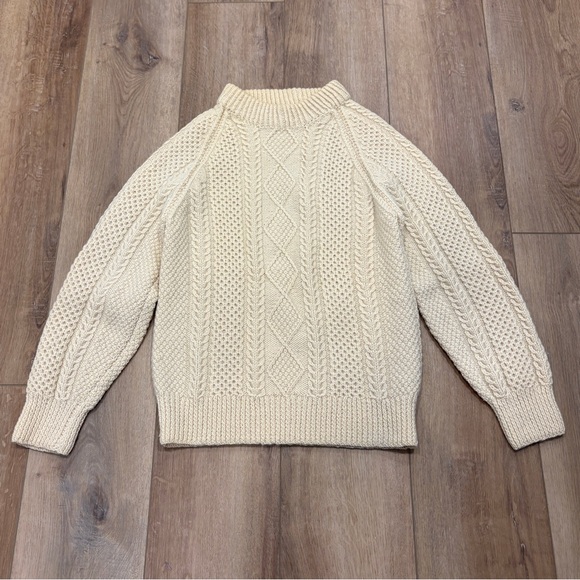 VTG! 🌟STANDUN🌟 WOOL FISHERMAN CABLE KNIT SWEATER MADE IN IRELAND HARRODS SZ S - Picture 2 of 6